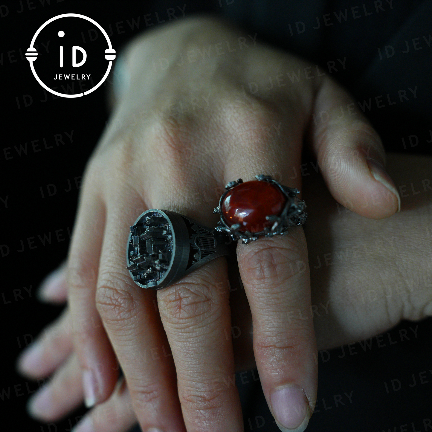 Handgefertigter Cyberpunk-Ring | Industrieschmuck | Mikrochip-Design | Gothic-Geek-Ring 
