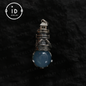 Handgefertigter Leuchtturm-Anhänger | Gotisches Amulett mit Aquamarin | Mystische Raben | Magischer Schutzschmuck | Vintage-Fantasy-Stil 