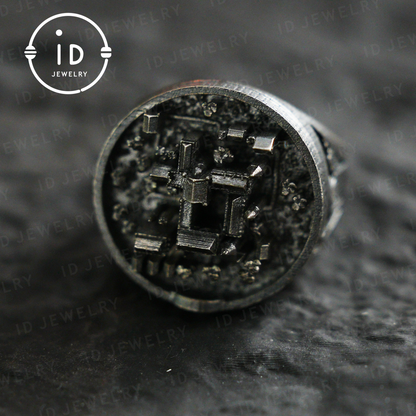 Handgefertigter Cyberpunk-Ring | Industrieschmuck | Mikrochip-Design | Gothic-Geek-Ring 