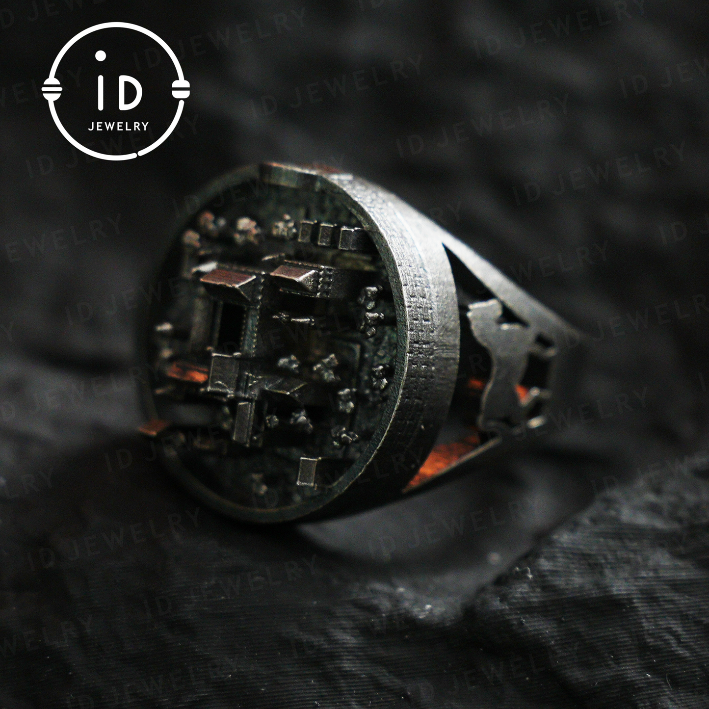 Handgefertigter Cyberpunk-Ring | Industrieschmuck | Mikrochip-Design | Gothic-Geek-Ring 