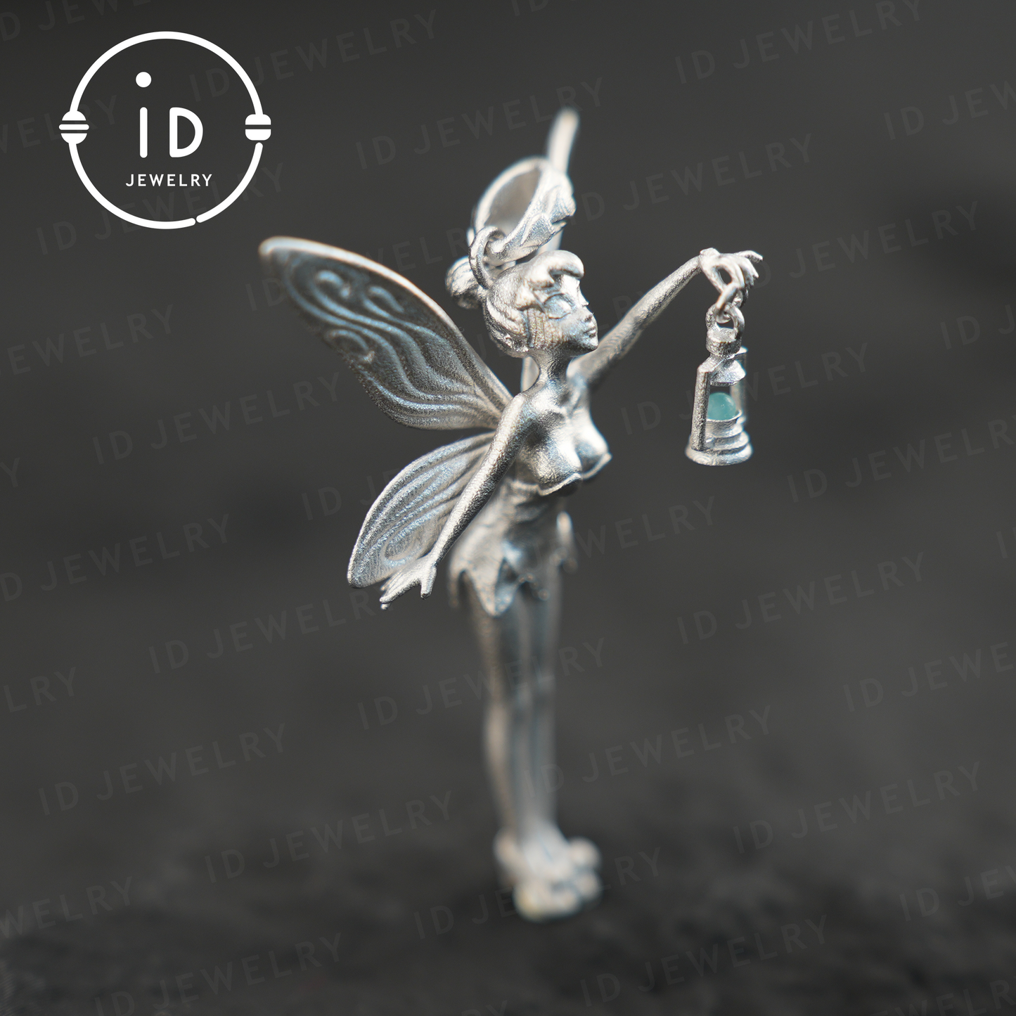 Mystical Fairy Pendant| Handmade Silver Jewelry| Magic Elf with Lantern| Fantasy Fairy Necklace| Elegant Crystal Pendant