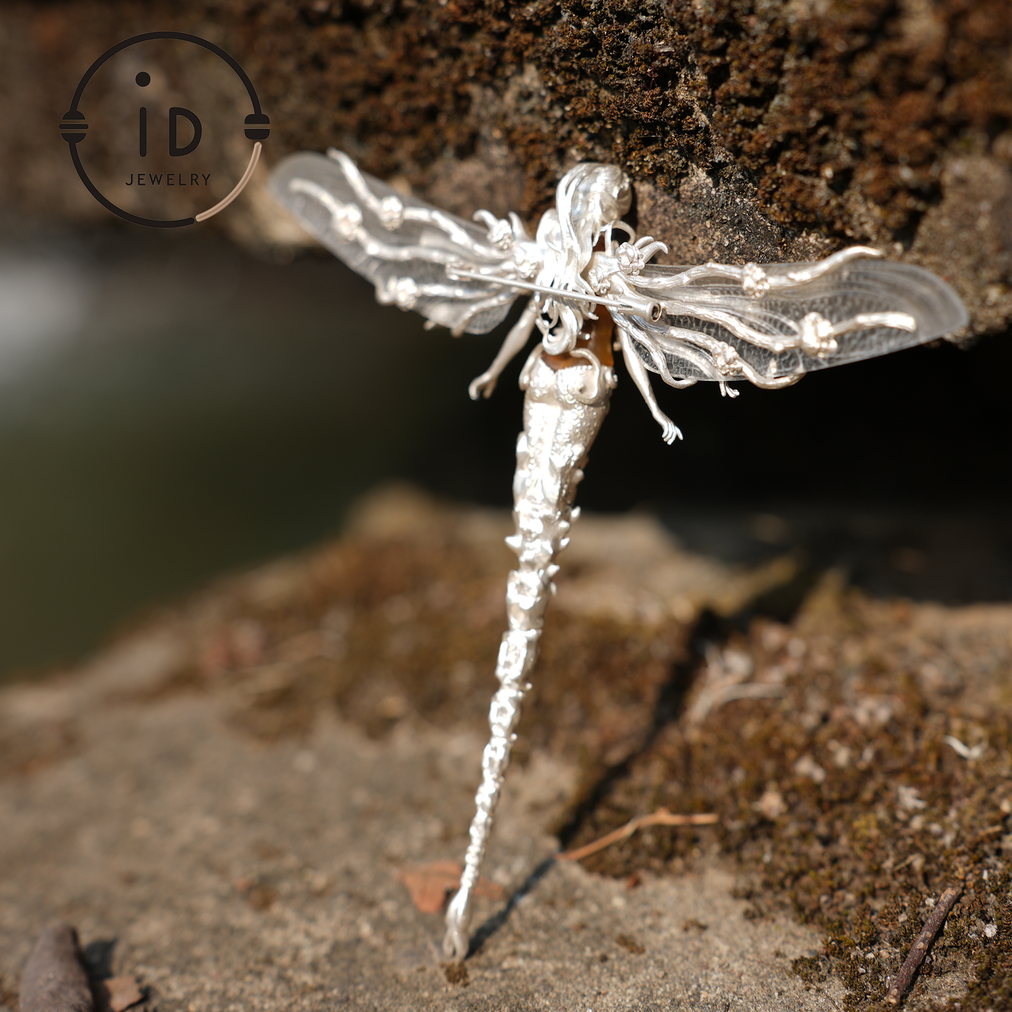 Mystischer Libellenschmuck | 925 Silber &amp; Citrin | Brosche &amp; Anhänger in Einem