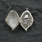 Mystic Monkey Pendant with White Crystal Shell, Handmade Fantasy Amulet, Oriental Style Locket Necklace for Gift & Collection