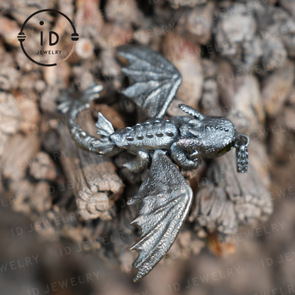 Fantasy Dragon Pendant with Enamel Finish, Handmade Toothless Inspired Jewelry, Unique Gift for How to Train Your Dragon Fans