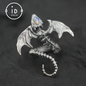 Dragon Ring with phantom quartz| Handmade Gothic Jewelry| Mystical Bone Ring| Fantasy Dragon Ring| Magic Silver Ring