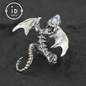 Dragon Ring with phantom quartz| Handmade Gothic Jewelry| Mystical Bone Ring| Fantasy Dragon Ring| Magic Silver Ring