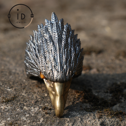 Sky Guardian Eagle Ring – 925 Sterling Silber mit Tigerauge-Edelstein, handgefertigter Schmuck im Adler-Design