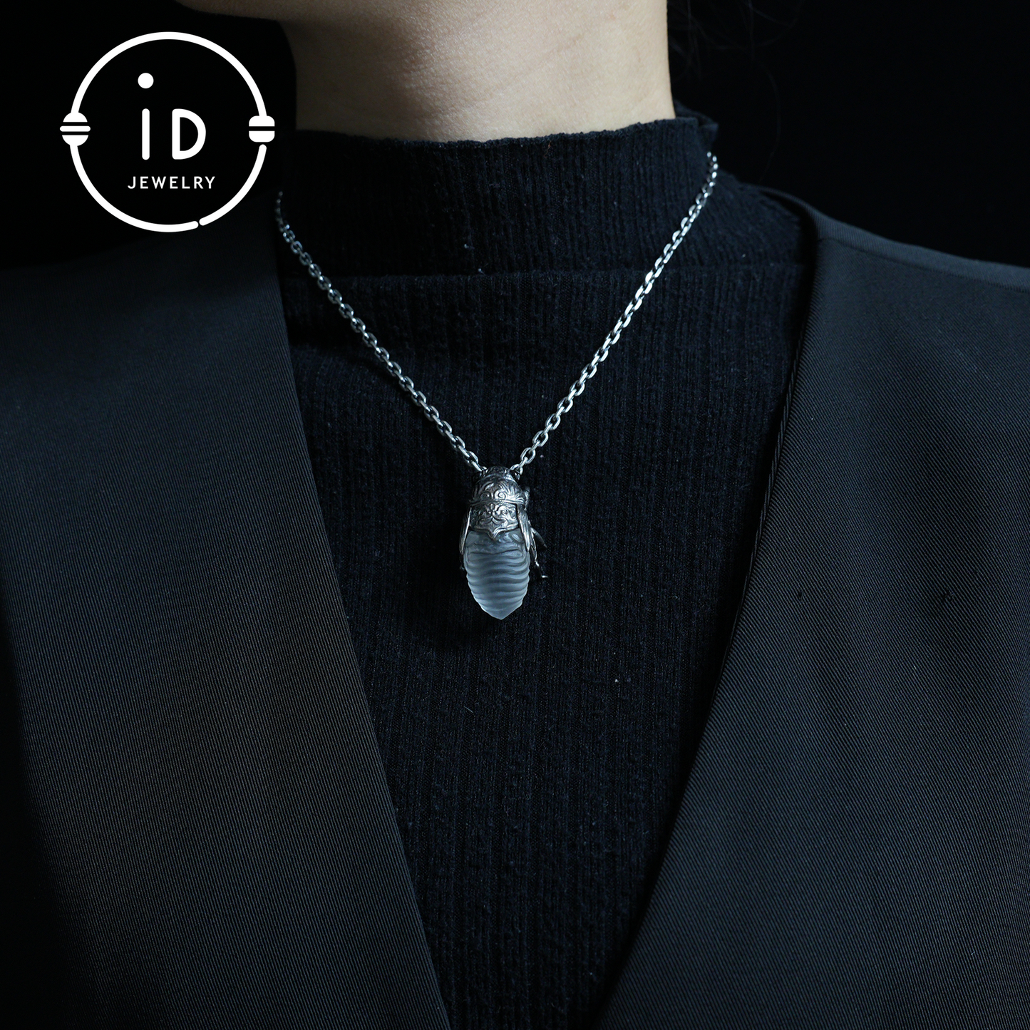 Cicada Pendant with White Crystal – Handmade Protective Amulet – Vintage & Mystical Jewelry